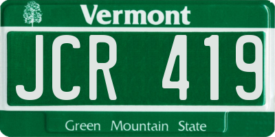 VT license plate JCR419