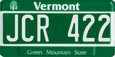 VT license plate JCR422