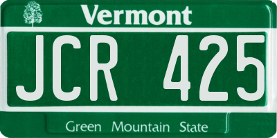 VT license plate JCR425