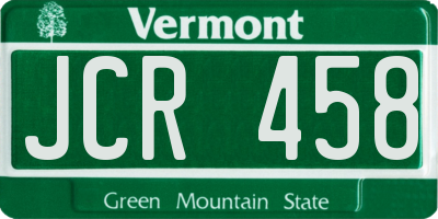 VT license plate JCR458
