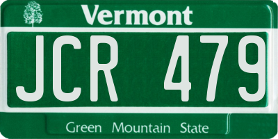 VT license plate JCR479