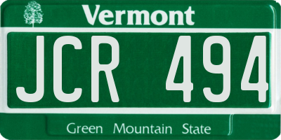 VT license plate JCR494