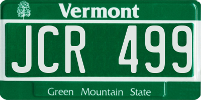 VT license plate JCR499