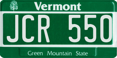 VT license plate JCR550