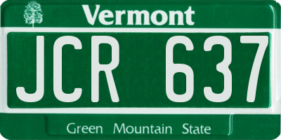 VT license plate JCR637