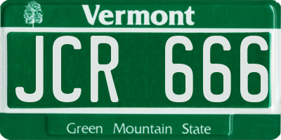 VT license plate JCR666