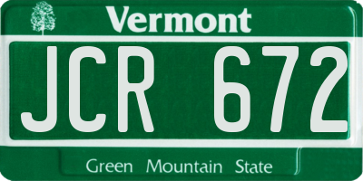 VT license plate JCR672