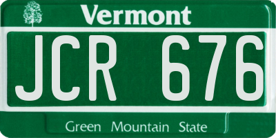 VT license plate JCR676