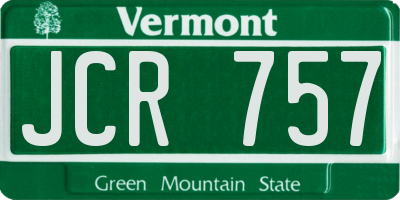 VT license plate JCR757