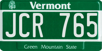 VT license plate JCR765