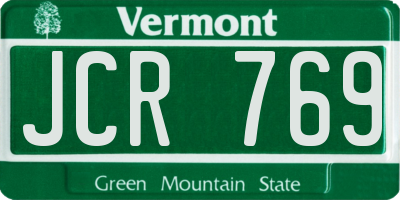 VT license plate JCR769