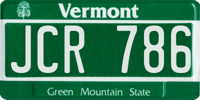 VT license plate JCR786