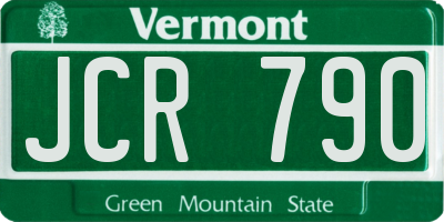 VT license plate JCR790