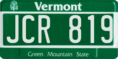 VT license plate JCR819