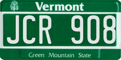 VT license plate JCR908