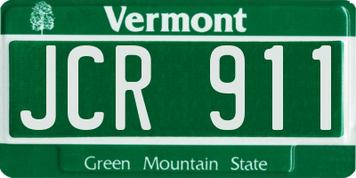 VT license plate JCR911