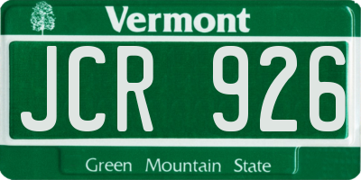 VT license plate JCR926