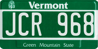 VT license plate JCR968