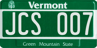 VT license plate JCS007
