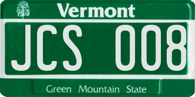 VT license plate JCS008