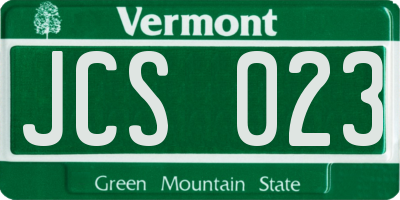 VT license plate JCS023