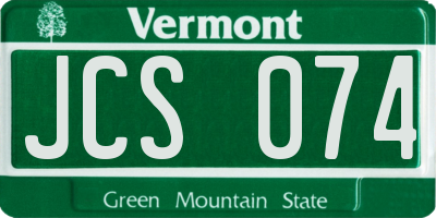 VT license plate JCS074