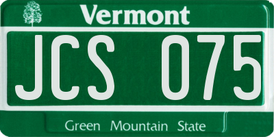 VT license plate JCS075