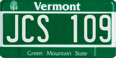 VT license plate JCS109