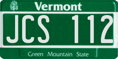 VT license plate JCS112