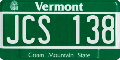 VT license plate JCS138
