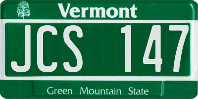 VT license plate JCS147