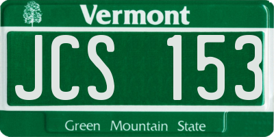 VT license plate JCS153