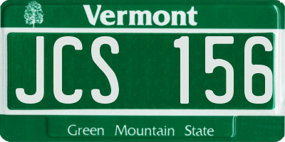 VT license plate JCS156