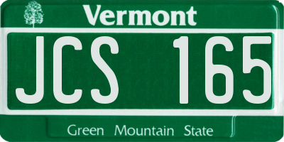 VT license plate JCS165