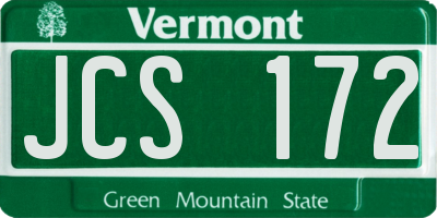 VT license plate JCS172