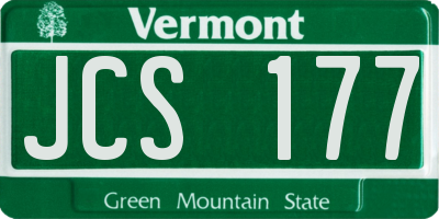 VT license plate JCS177