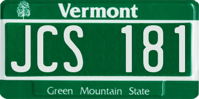 VT license plate JCS181