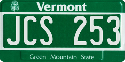 VT license plate JCS253
