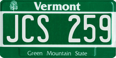 VT license plate JCS259