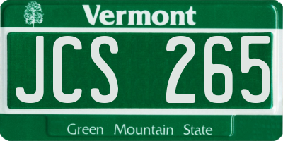 VT license plate JCS265
