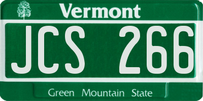 VT license plate JCS266