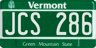 VT license plate JCS286