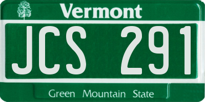 VT license plate JCS291