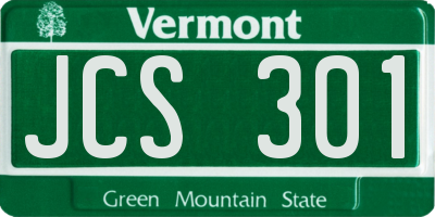 VT license plate JCS301