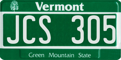 VT license plate JCS305
