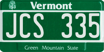 VT license plate JCS335