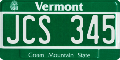 VT license plate JCS345