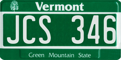 VT license plate JCS346
