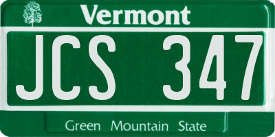 VT license plate JCS347