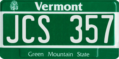VT license plate JCS357